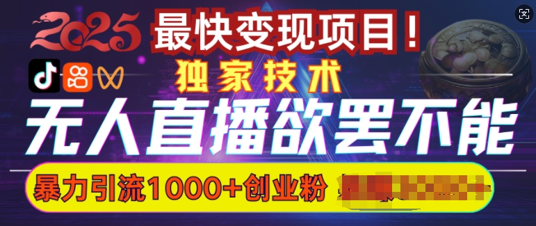 欲罢不能的无人直播引流，超暴力日引流1000+高质量精准创业粉-米秀网
