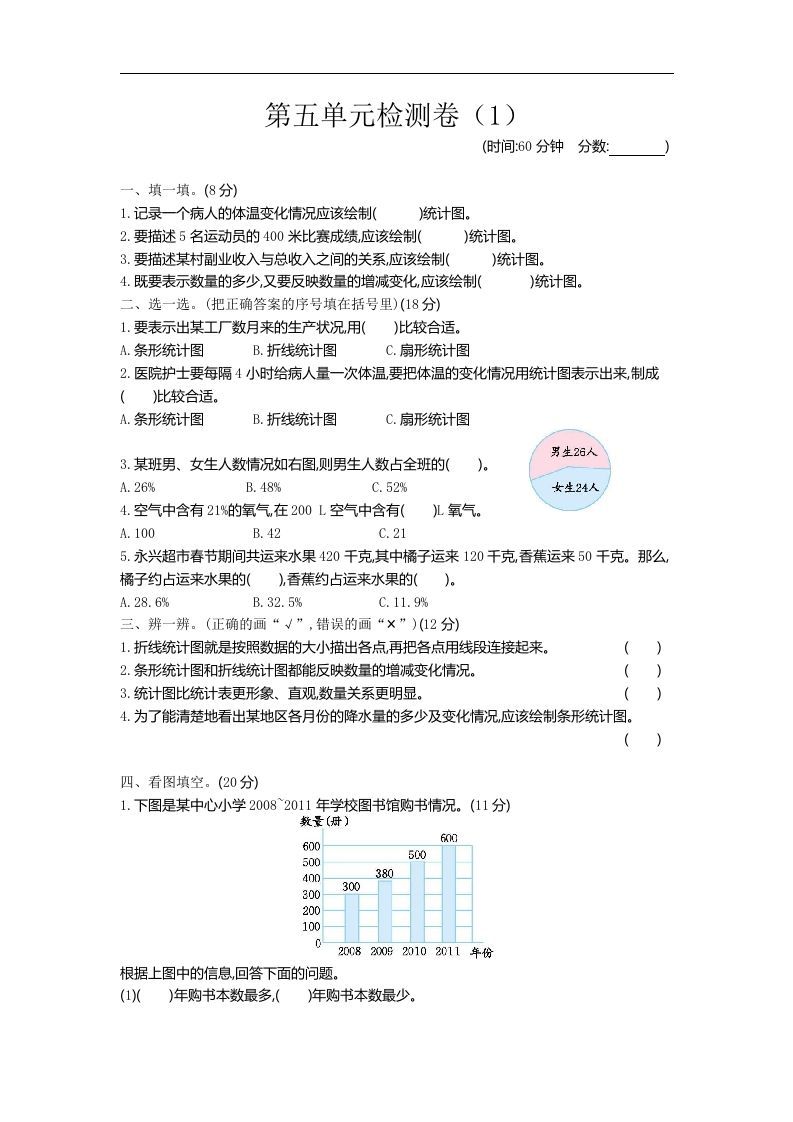 六下青岛63版数学第五单元检测卷-2-米秀网
