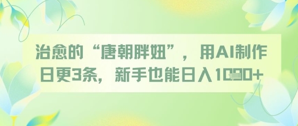 治愈的“唐朝胖妞”，用AI制作日更3条，新手也能日入多张-米秀网
