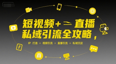短视频+直播私域引流全攻略，IP打造 +视频引流 +直播引流 +私域沉淀-米秀网