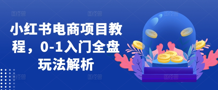 小红书电商项目教程，0-1入门全盘玩法解析-米秀网