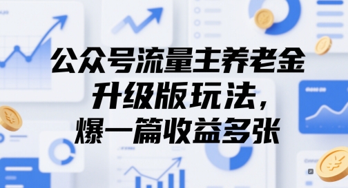 公众号流量主养老金升级版玩法，爆一篇收益多张-米秀网
