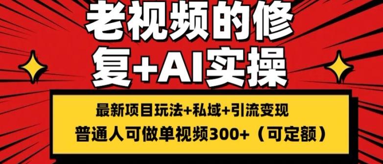 修复老视频的玩法，搬砖+引流的变现(可持久)，单条收益300+【揭秘】-米秀网