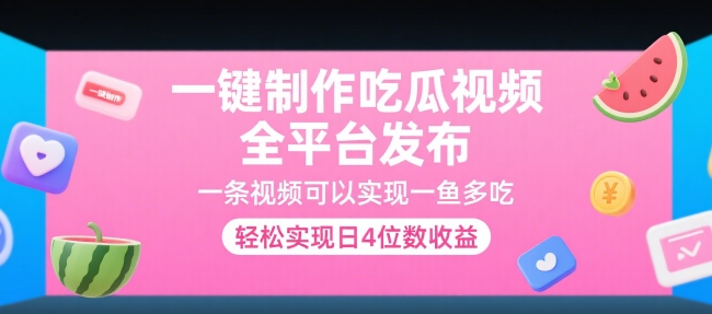 一键制作吃瓜视频，全平台发布，一条视频可以实现一鱼多吃，轻松实现日4位数收益【揭秘】-米秀网