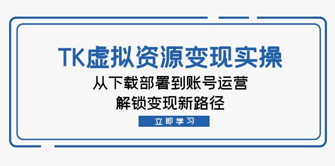 TK虚拟资料变现实操：从下载部署到账号运营，解锁变现新路径-米秀网