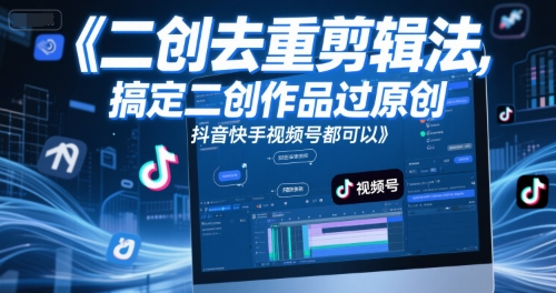 短视频二创去重剪辑法，搞定二创作品过原创，抖音快手视频号都可以-米秀网