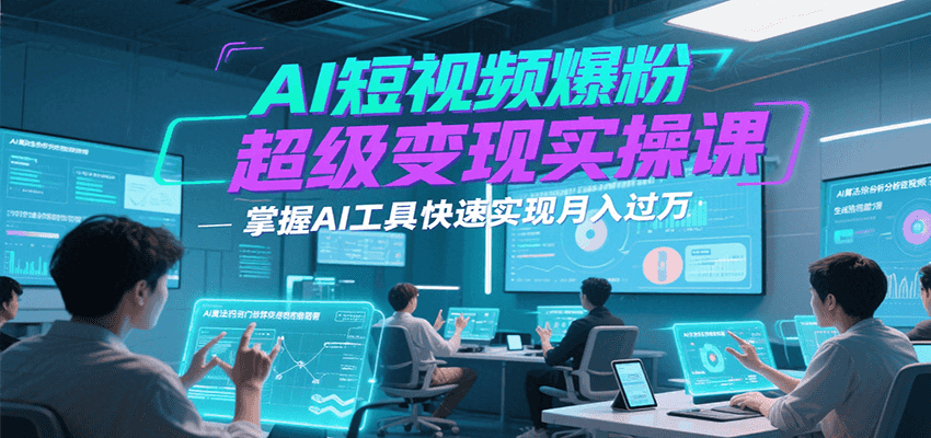 AI短视频爆粉超级变现实操课，掌握AI工具快速实现月入过万-米秀网