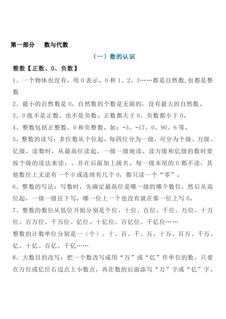 六下苏教版数学知识点汇总-米秀网