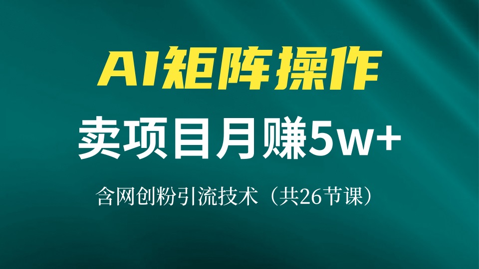 网创IP打造课，借助AI卖项目月赚5万+，含引流技术(共26节课-米秀网