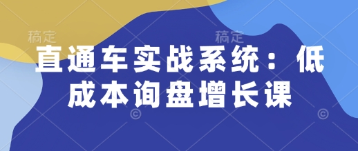 直通车实战系统：低成本询盘增长课，让个人通过技能实现升职加薪，让企业低成本获客，订单源源不断-米秀网