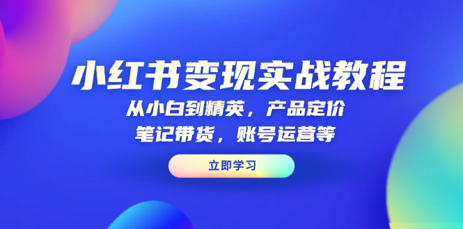 小红书变现实战教程：从小白到精英，产品定价，笔记带货，账号运营等-米秀网