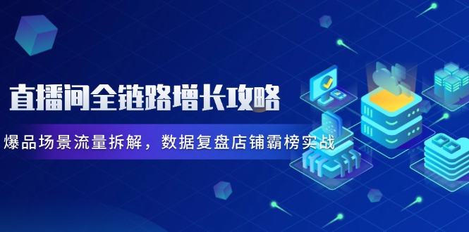 直播间全链路增长攻略，爆品场景流量拆解，数据复盘店铺霸榜实战-米秀网