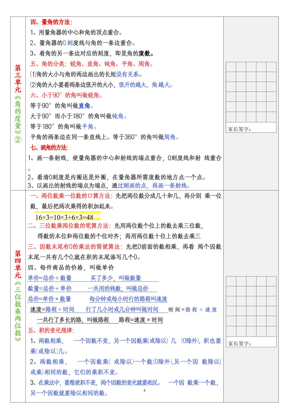 四上数学30天记录单插图1