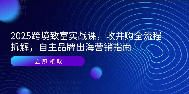 2025跨境致富实战课，收并购全流程拆解，自主品牌出海营销指南-米秀网
