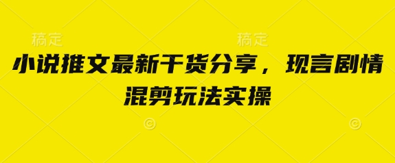小说推文最新干货分享，现言剧情混剪玩法实操-米秀网