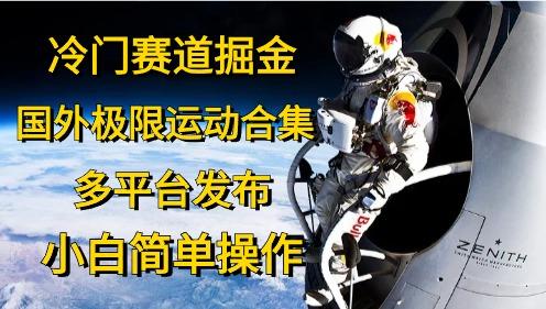 冷门赛道掘金，国外极限运动视频合集，多平台发布，小白简单操作-米秀网