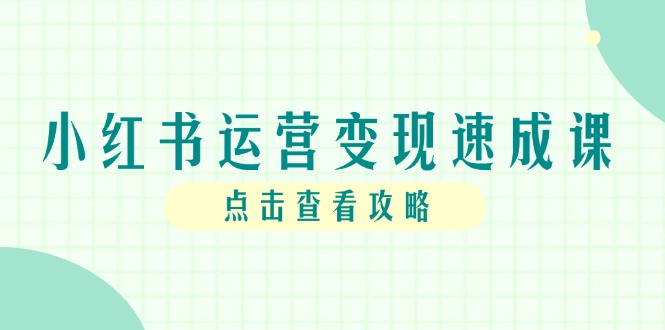 小红书运营变现速成课，账号搭建到暴力起号，个人IP全流程指南-米秀网