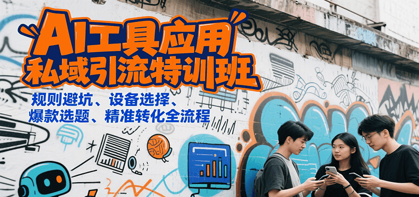 AI工具应用私域引流特训班，规则避坑、设备选择、爆款选题、精准转化全流程-米秀网