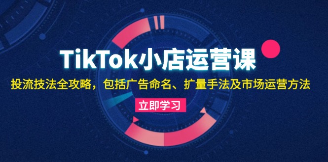 TikTok小店运营课：投流技法全攻略，包括广告命名 扩量手法及市场运营方法-米秀网