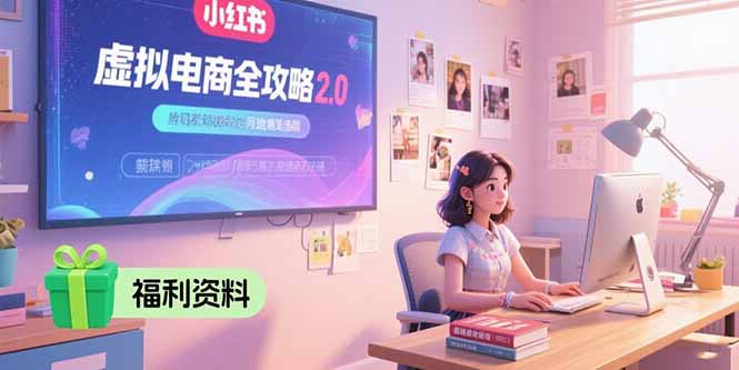 虚拟电商全攻略2.0，开店选品实操流程，账号定位、货源发布、笔记发布技巧-米秀网