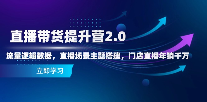直播带货提升营2.0：流量逻辑数据，直播场景主题搭建，门店直播年销千万-米秀网