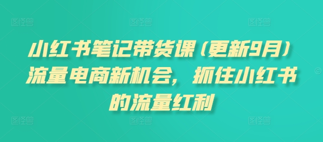 小红书笔记带货课(更新25年1月)流量电商新机会，抓住小红书的流量红利-米秀网