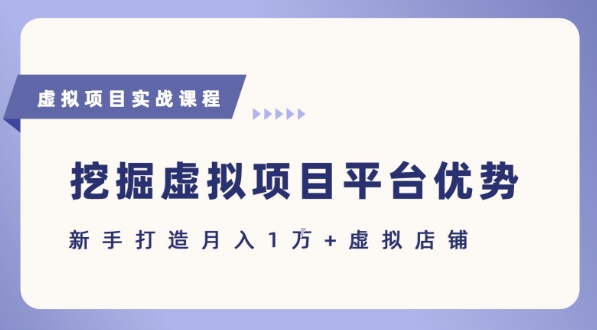 抓住虚拟项目各平台优势，新手轻松月入1W+(给出具体建议)-米秀网
