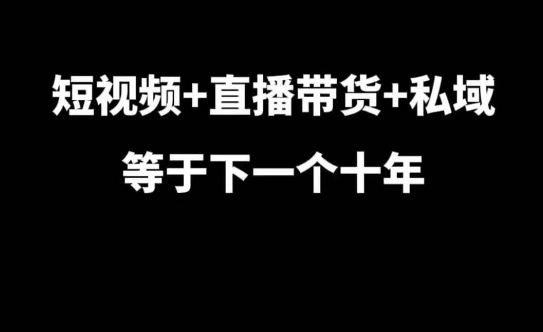 短视频+直播带货+私域等于下一个十年，大佬7年实战经验总结-米秀网