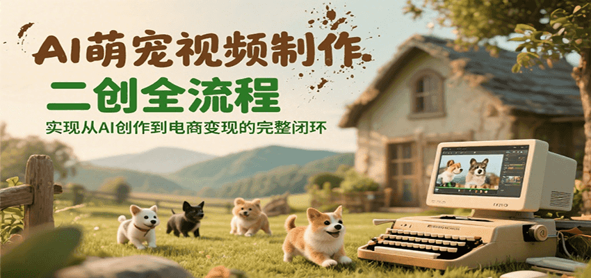 AI萌宠视频制作二创全流程，实现从AI创作到电商变现的完整闭环-米秀网