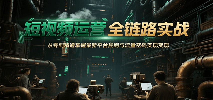 短视频运营全链路实战，从零到精通掌握最新平台规则与流量密码实现变现-米秀网