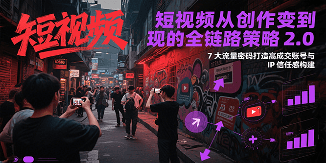 短视频从创作到变现的全链路策略2.0，7大流量密码构建IP信任感打造高成交账号-米秀网