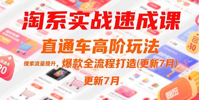 淘系实战速成课，直通车高阶玩法，搜索流量提升，爆款全流程打造(更新7月-米秀网