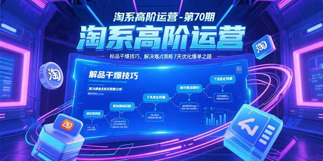 淘系高阶运营-第70期，标品干爆技巧，解决难点策略，大佬操盘方法-米秀网