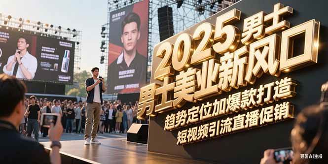 2025男士美业新风口，趋势定位加爆款打造，短视频引流直播促销-米秀网