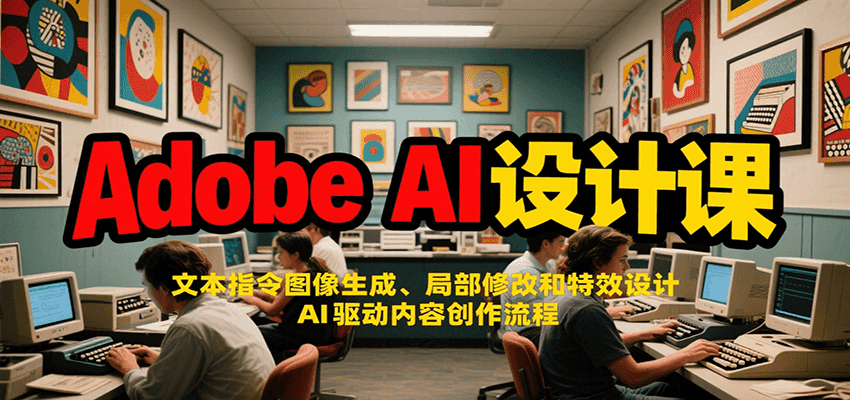 Adobe AI设计课：文本指令图像生成、局部修改和特效设计，AI驱动内容创作流程-米秀网