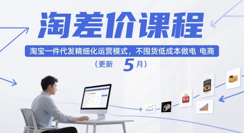 淘差价课程，淘宝一件代发精细化运营模式，不囤货低成本做电商(更新5月)-米秀网