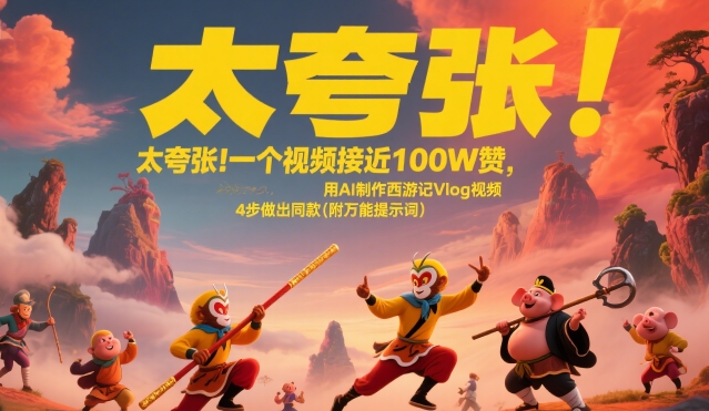 太夸张！一个视频接近100W赞，用AI制作西游记Vlog视频，全流程拆解来了(附万能提示词)-米秀网