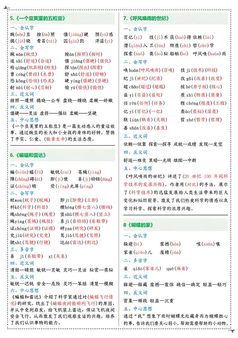 三升四年级上册语文彩虹课课贴（7页）-四上语文插图1