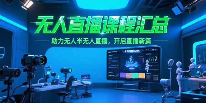 无人直播课程汇总，含非实时防风技术，助力无人半无人直播，开启直播新篇-米秀网