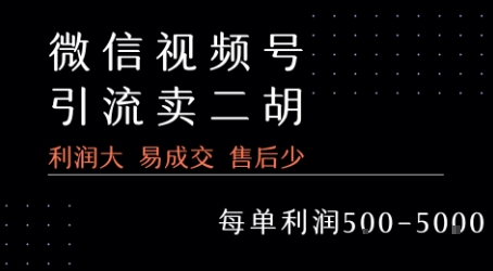 视频号卖二胡教程，利润大 易成交 售后少，一单利润5张+-米秀网
