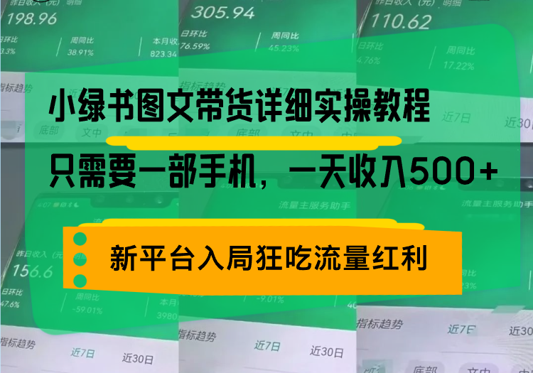 小绿书图文带货详细实操教程，只需要一部手机，一天收入500+，轻松变现-米秀网