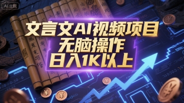 文言文AI视频项目，无脑操作，日入1K以上-米秀网