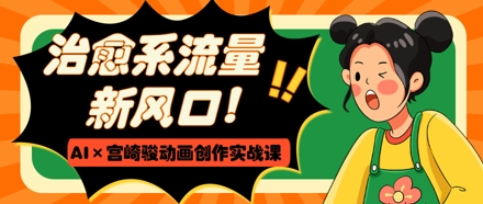 治愈系流量新风口，AI+宫崎骏动画创作实战课，从0到1打造爆款视频-米秀网