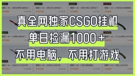 真全网独家CSGO挂G，单日捡漏1k+【揭秘】-米秀网