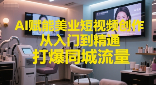 AI赋能美业短视频创作，从入门到精通，打爆同城流量，超级AI工具短视频实操落地-米秀网