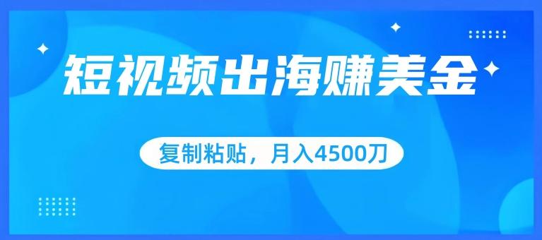 短视频出海赚美金，复制粘贴批量操作，小白轻松掌握，月入4500美刀【揭秘】-米秀网