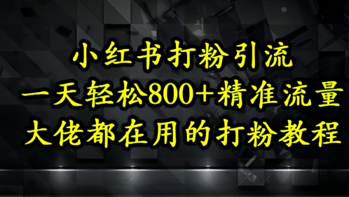 小红书打粉引流，一天轻松500+精准流量，大佬都在用的打粉教程-米秀网