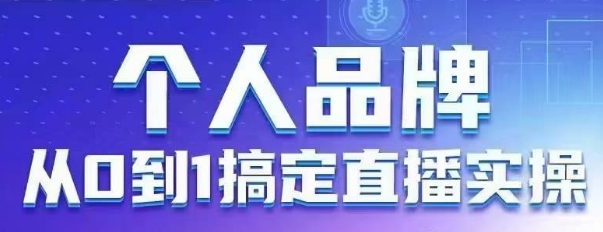 个人品牌：从0到1搞定直播实操，用直播为你的个人品牌赋能，六大实操板块，放大个人影响力-米秀网