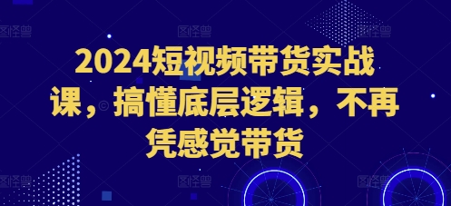 2024短视频带货实战课，搞懂底层逻辑，不再凭感觉带货-米秀网