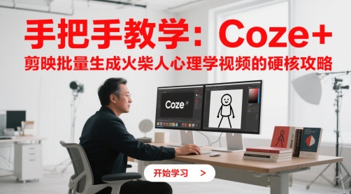 手把手教学：Coze + 剪映批量生成火柴人心理学视频的硬核攻略-米秀网